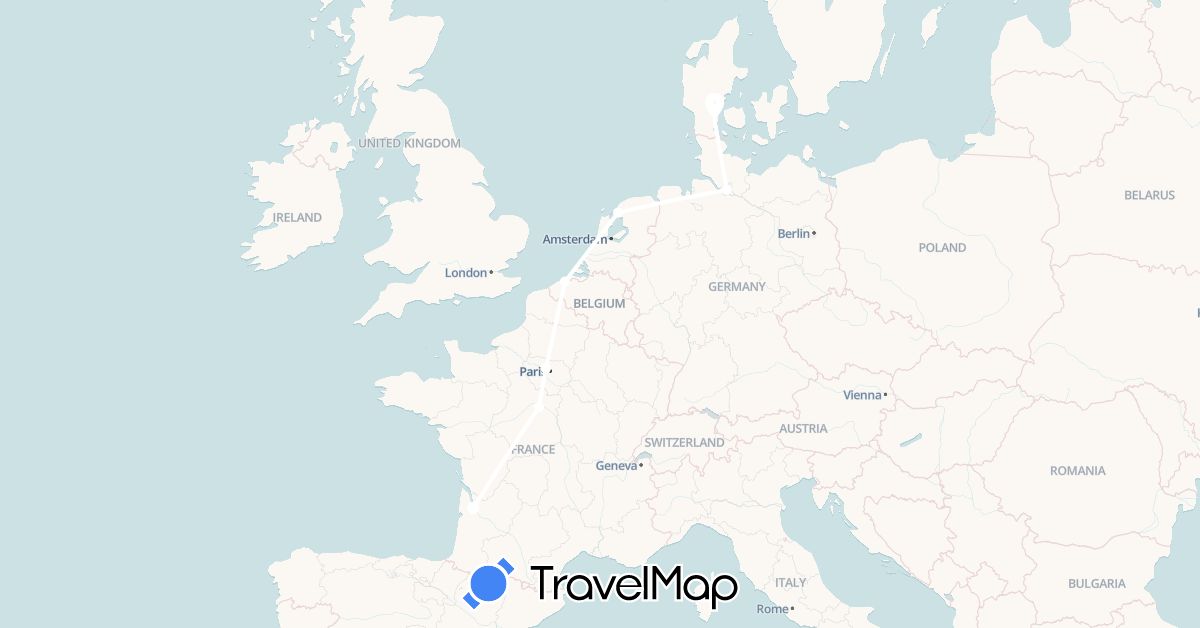 TravelMap itinerary: driving, mon camion in Belgium, Germany, Denmark, France, Netherlands (Europe)